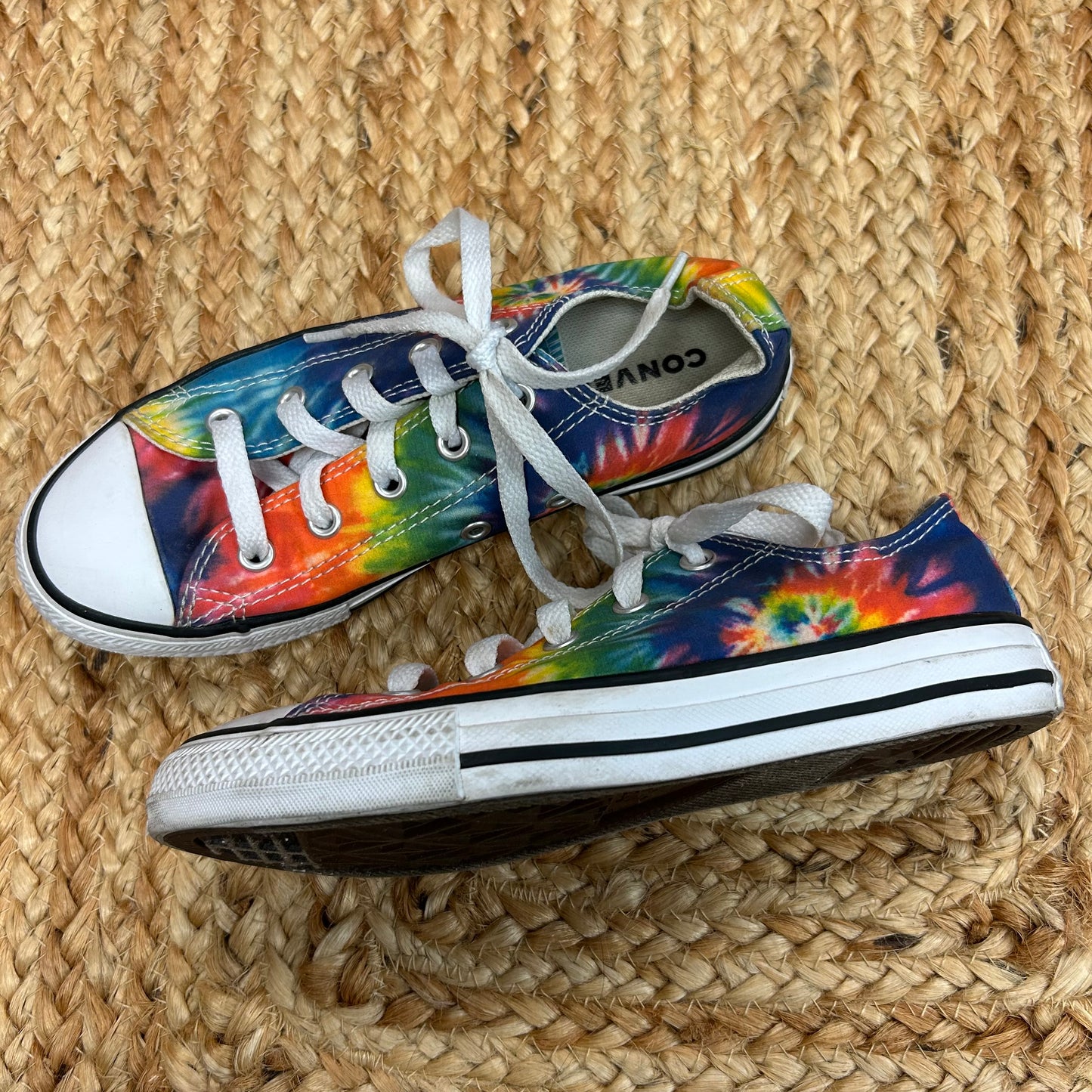 Rainbow Tye-Dye Low Top Lace Sneakers