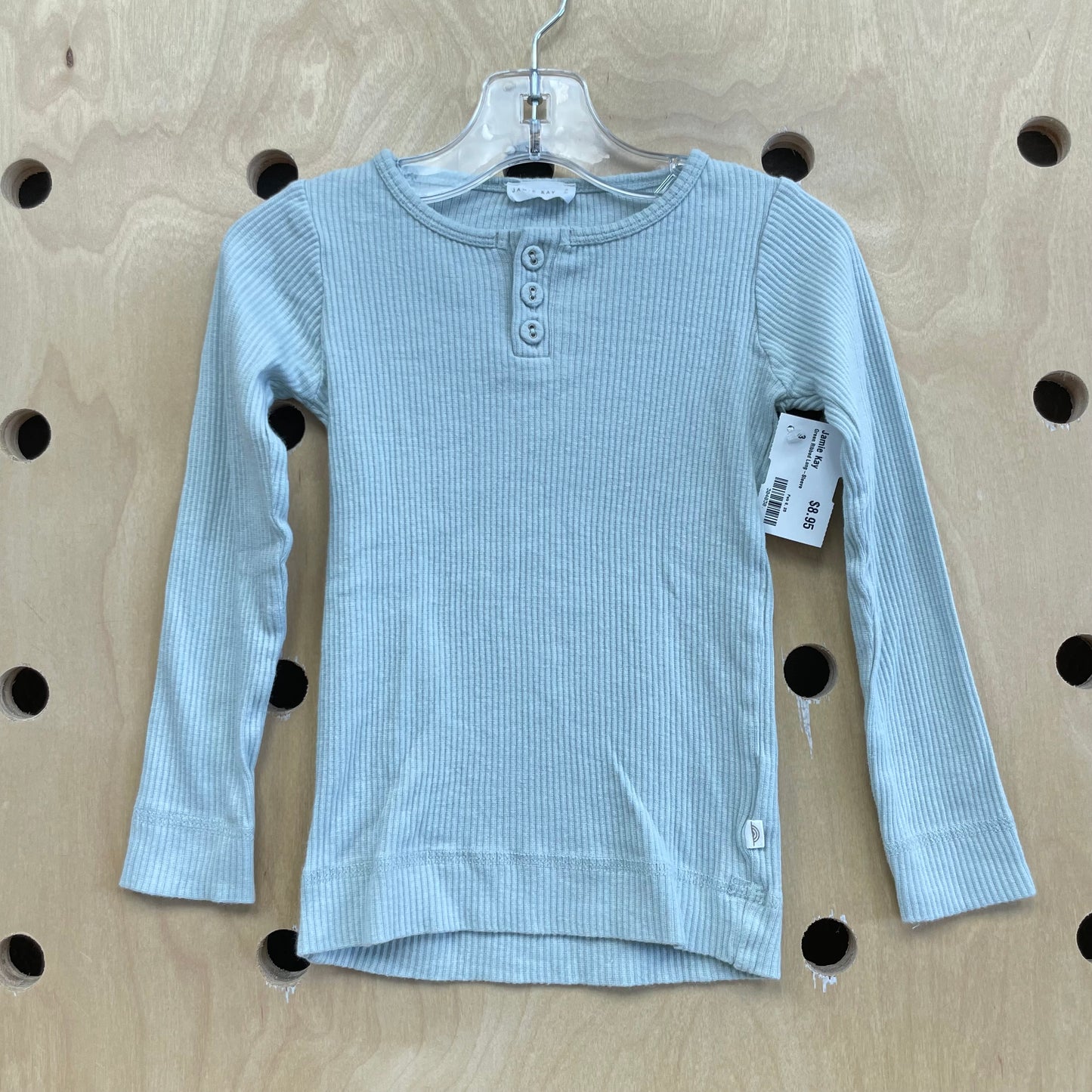Green Ribbed Long-Sleeve