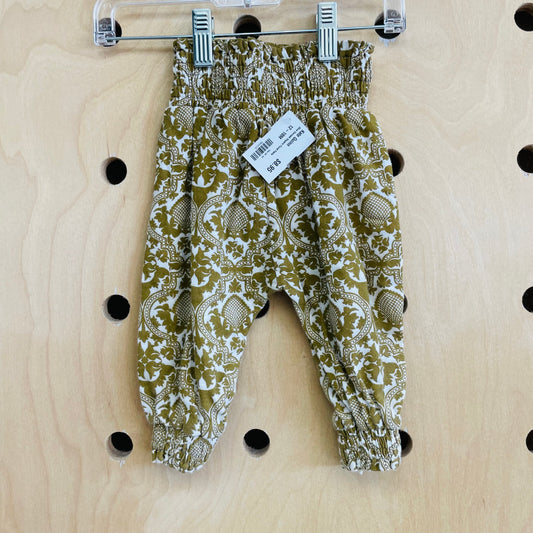 Olive Demask Organic Floral Pants
