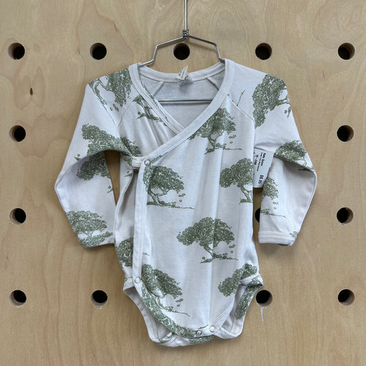 Cream Trees Wrap Bodysuit