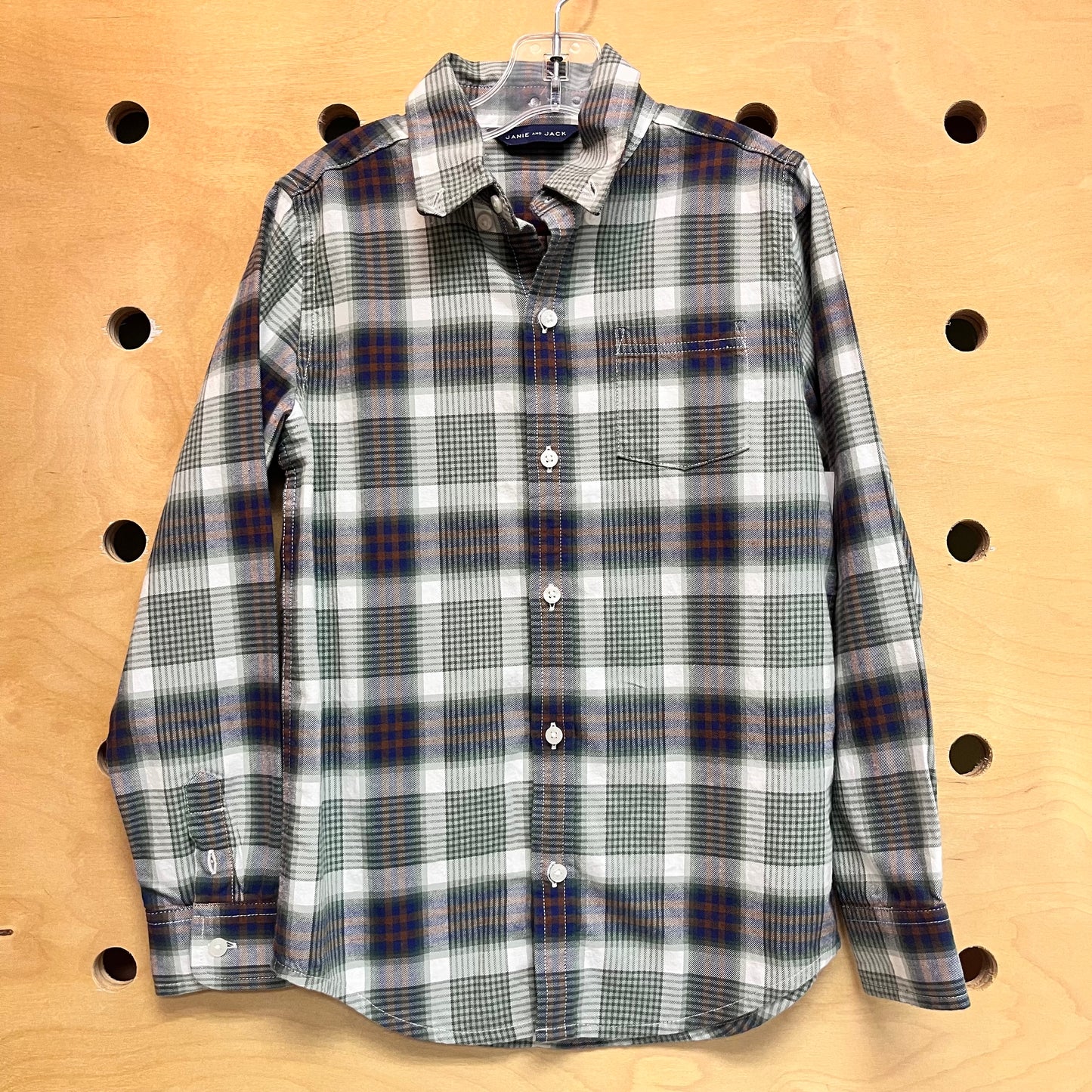 Green & Blue Plaid Button Up