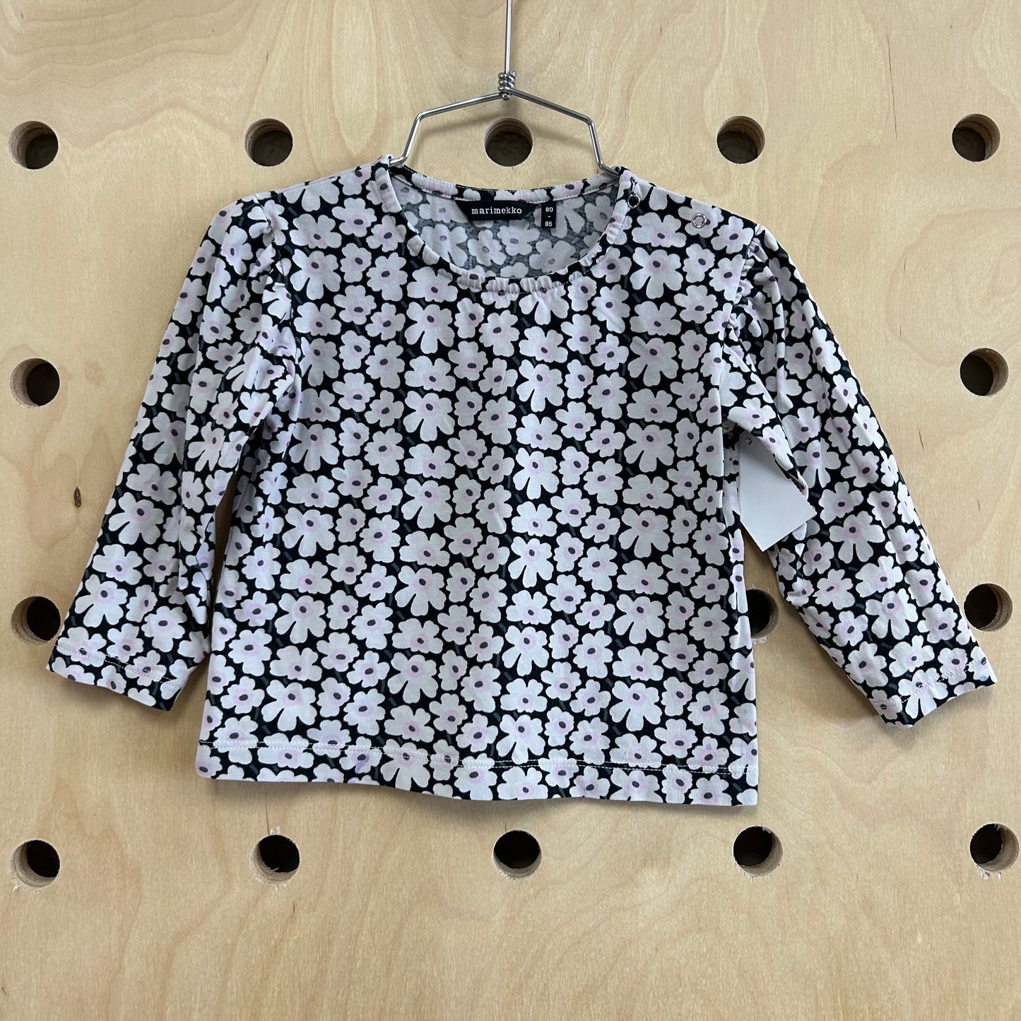 Black & Grey Floral Top