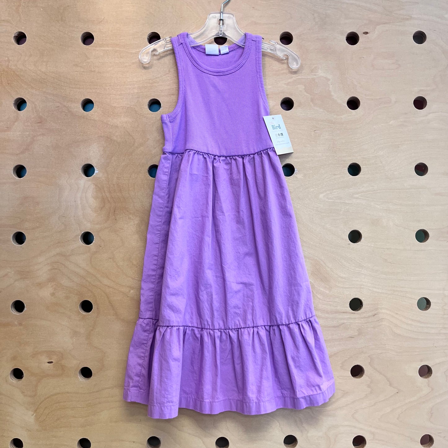 Purple Ribbed/Linen Tank Dress