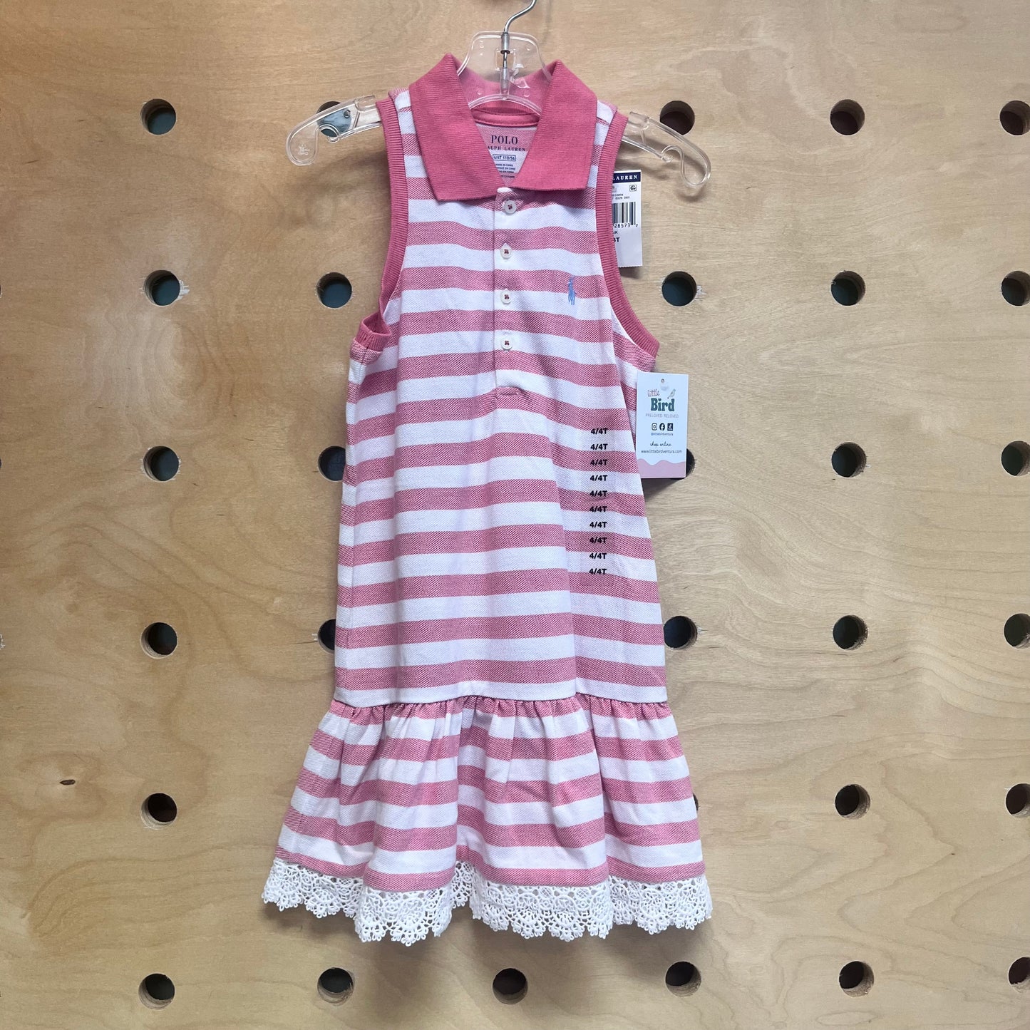 Red/White Lace Trim Dress NEW!