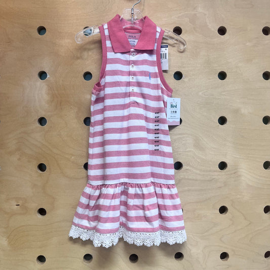 Red/White Lace Trim Dress NEW!