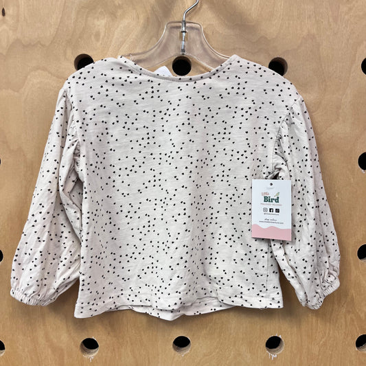Cream + Brown Hearts Top