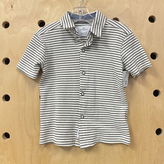 Cream + Black Textured Snap Shirt