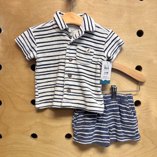 Organic Blue/White Terry Outfit