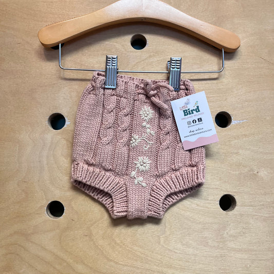 Pink & White Floral Knit Bloomies