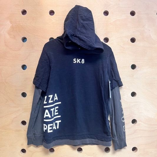 Black 'SK8' Hooded LS