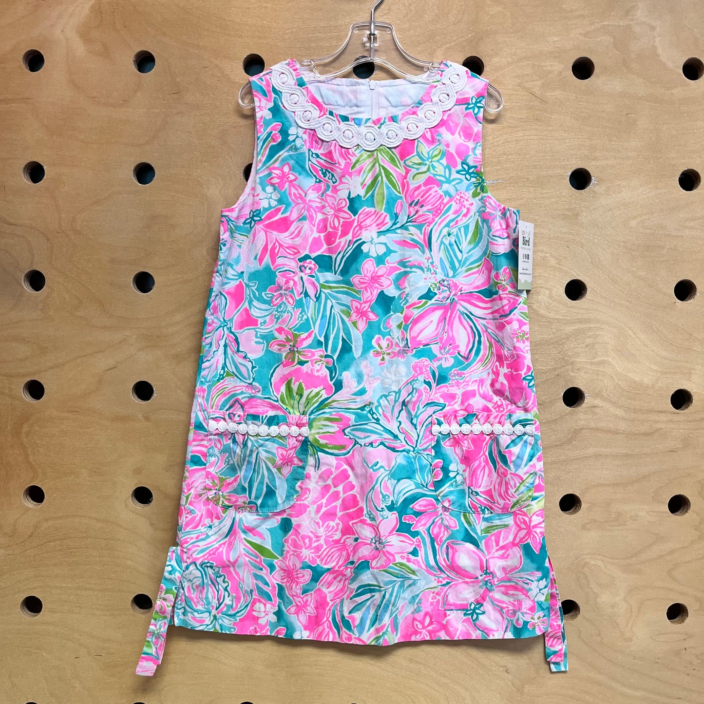 Aqua & Pink Tropical Dress