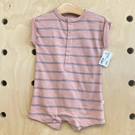 Organic Clay Striped Snap Romper