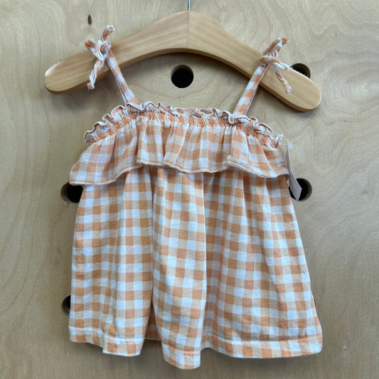 Peach Gingham Tank