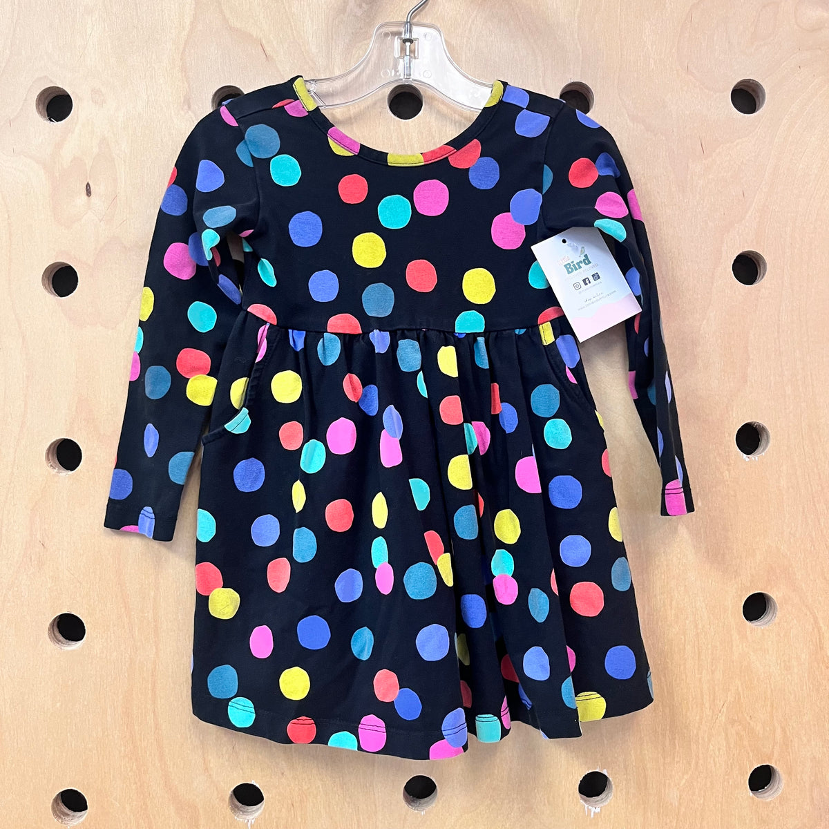 Black + Colorful Circles Dress
