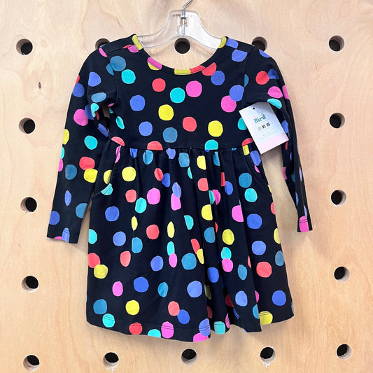 Black + Colorful Circles Dress