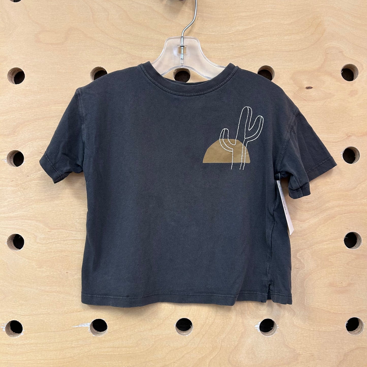 Grey Embroidered Cactus Tee