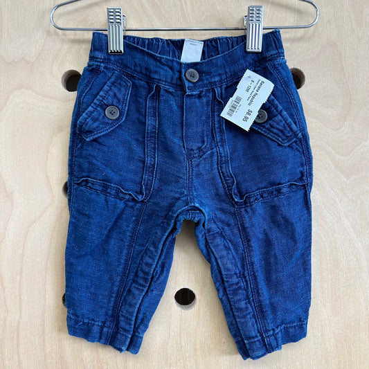 Denim Linen Blend Pants