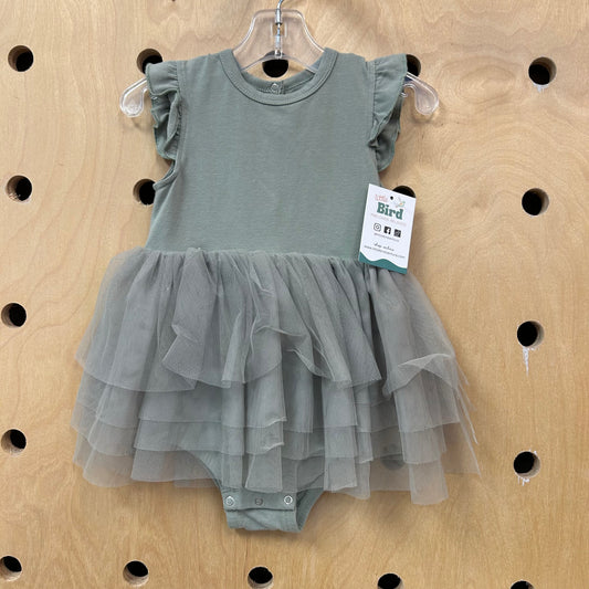 Organic Sage Tulle Skirt Romper