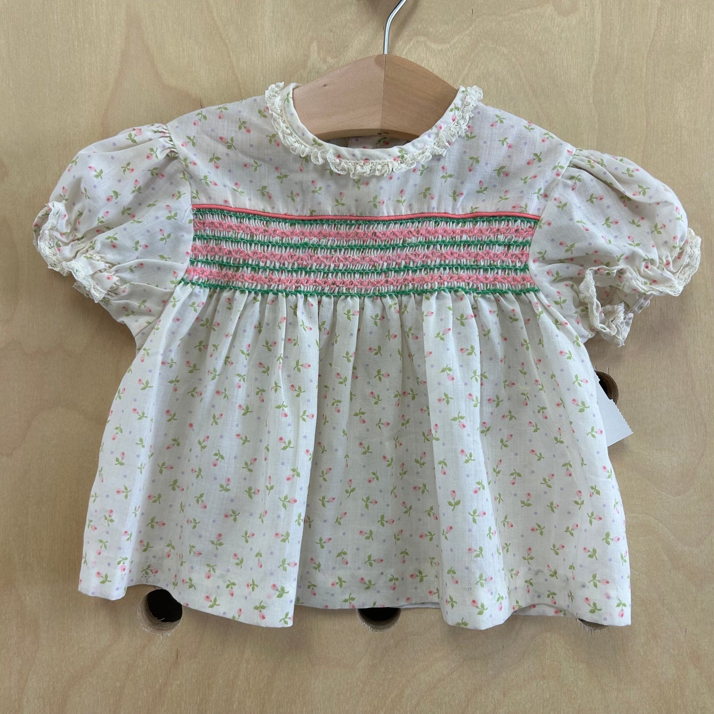 Cream Floral Smocked Top