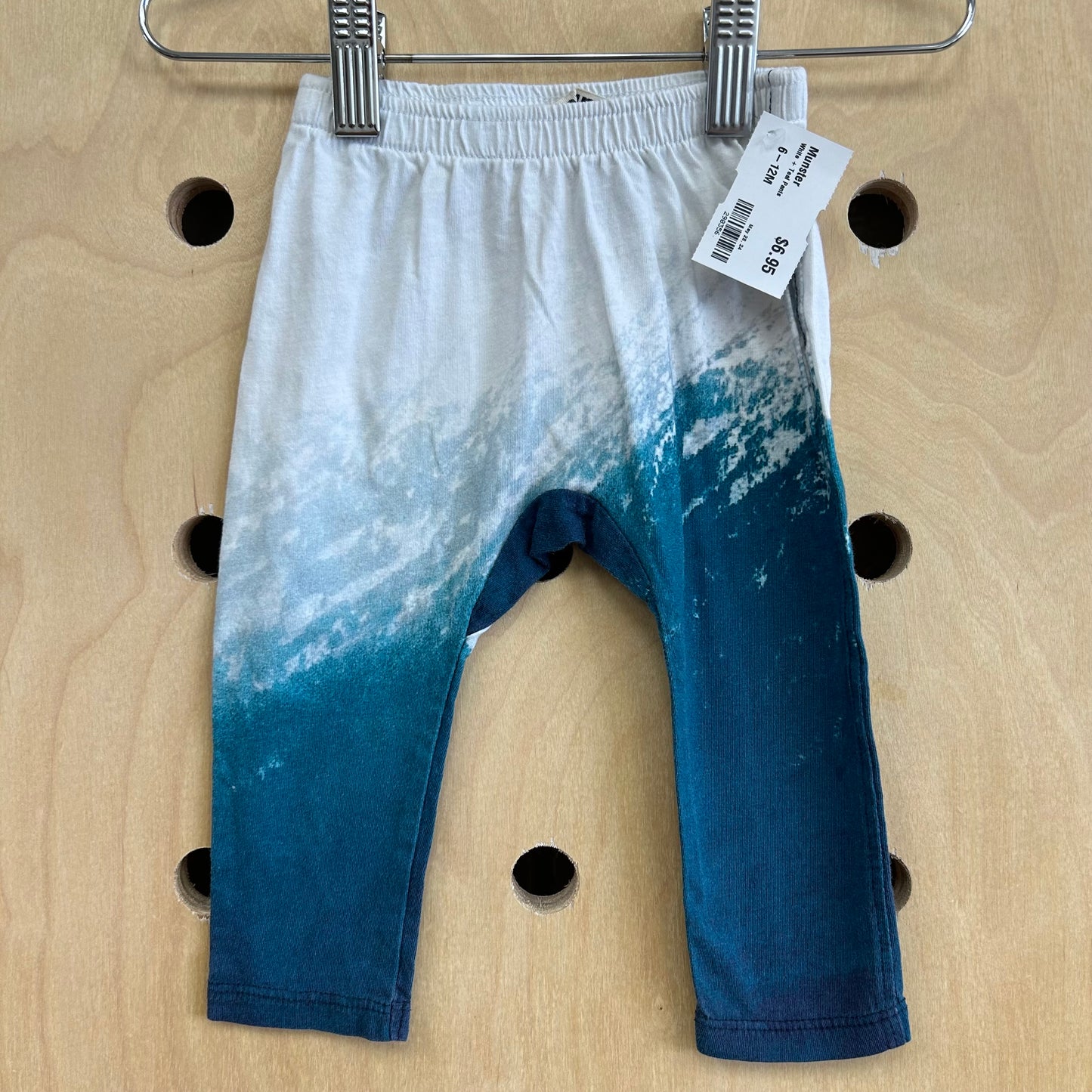 White + Teal Pants