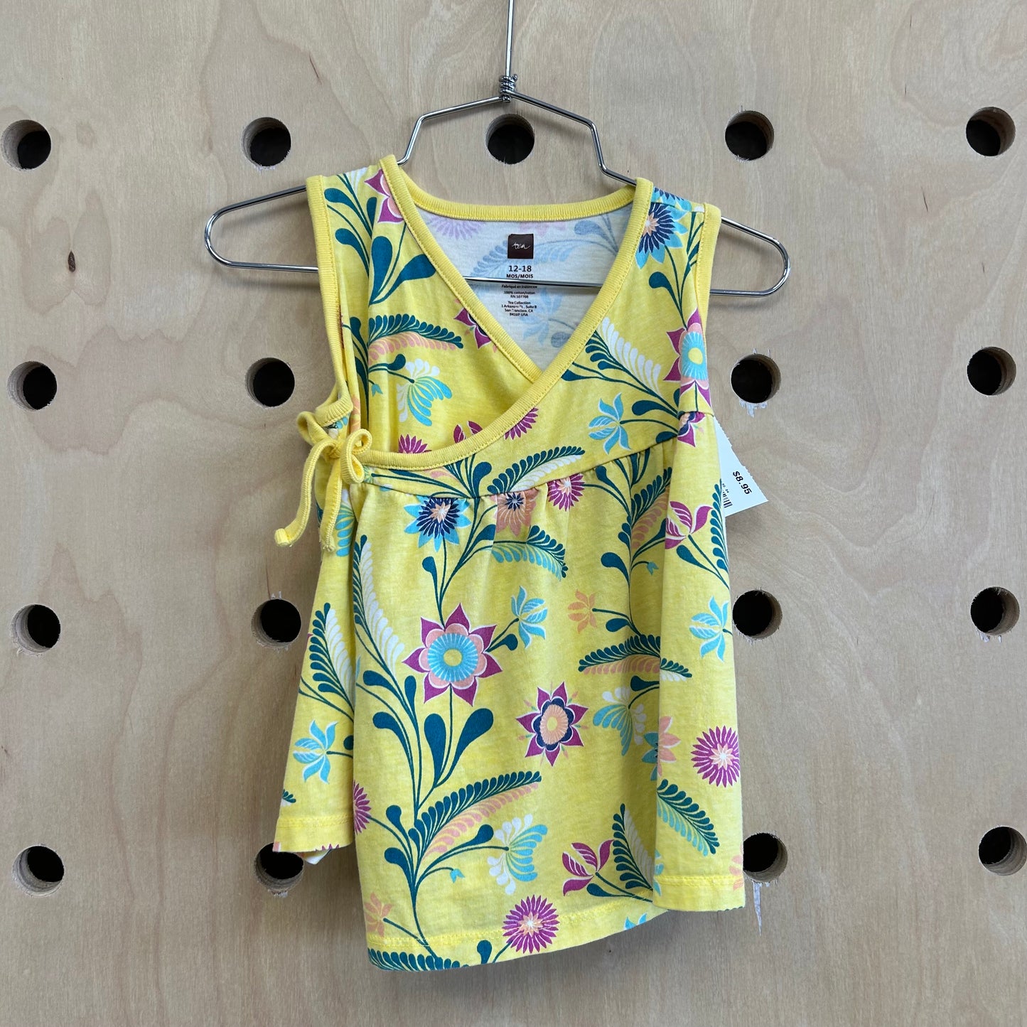 Yellow Floral Wrap Dress