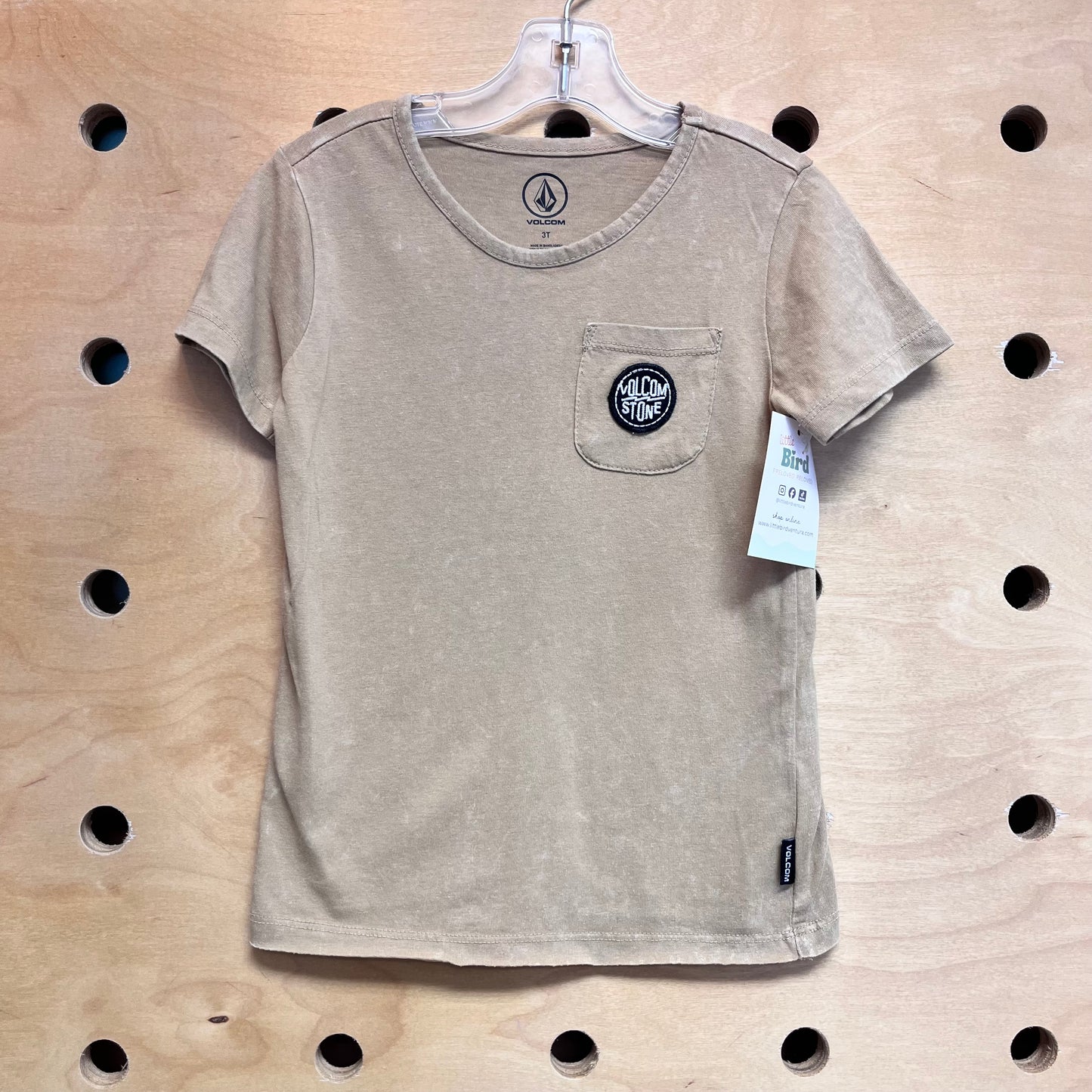 Tan Acid Washed Tee