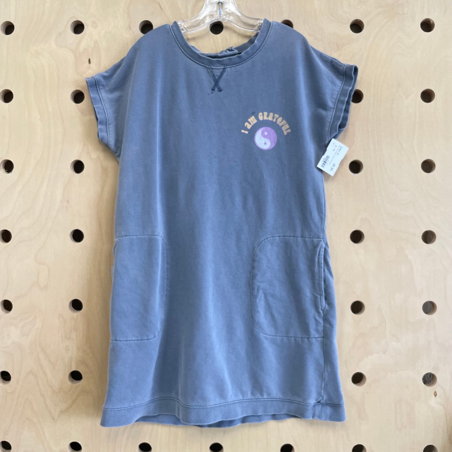 Grey I Am Grateful French Terry Dress