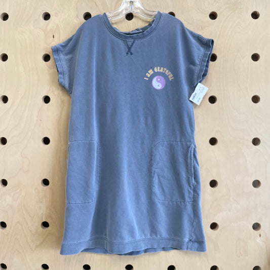 Grey I Am Grateful French Terry Dress