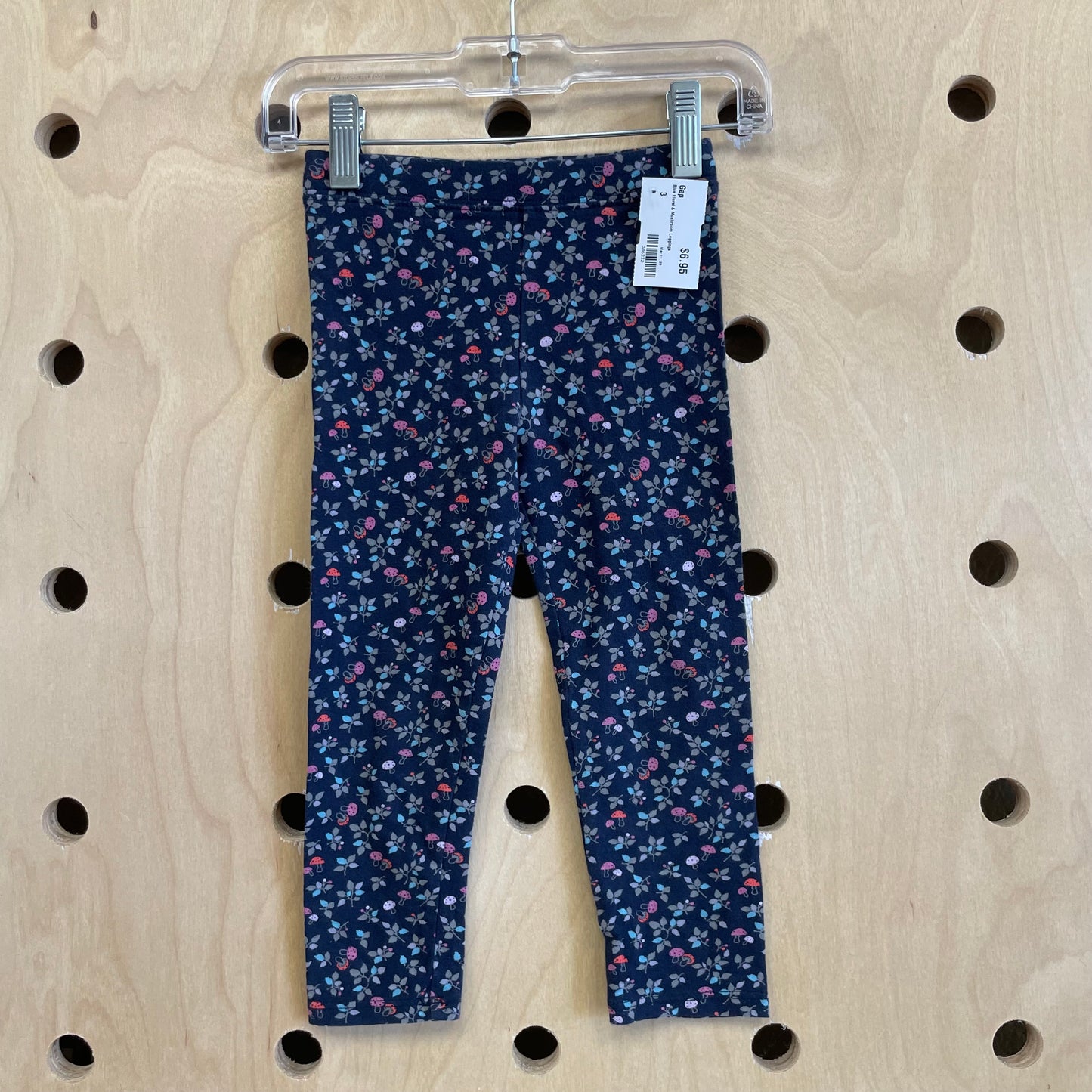 Blue Floral & Mushroom Leggings