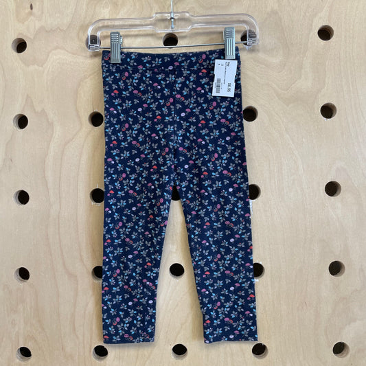 Blue Floral & Mushroom Leggings