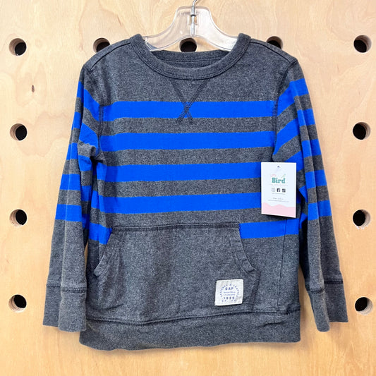 Grey + Blue Striped Pullover