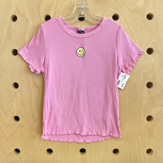 Pink Wink Emoji Ribbed Top