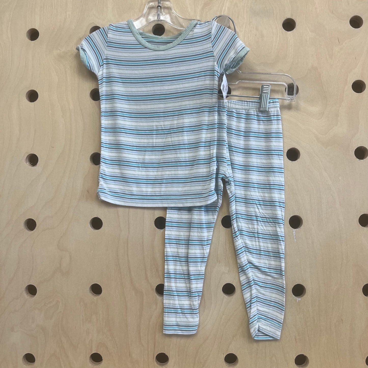 Mint & Blue Striped Bamboo Pajamas