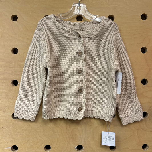 Beige Knit Scalloped Sweater NEW!