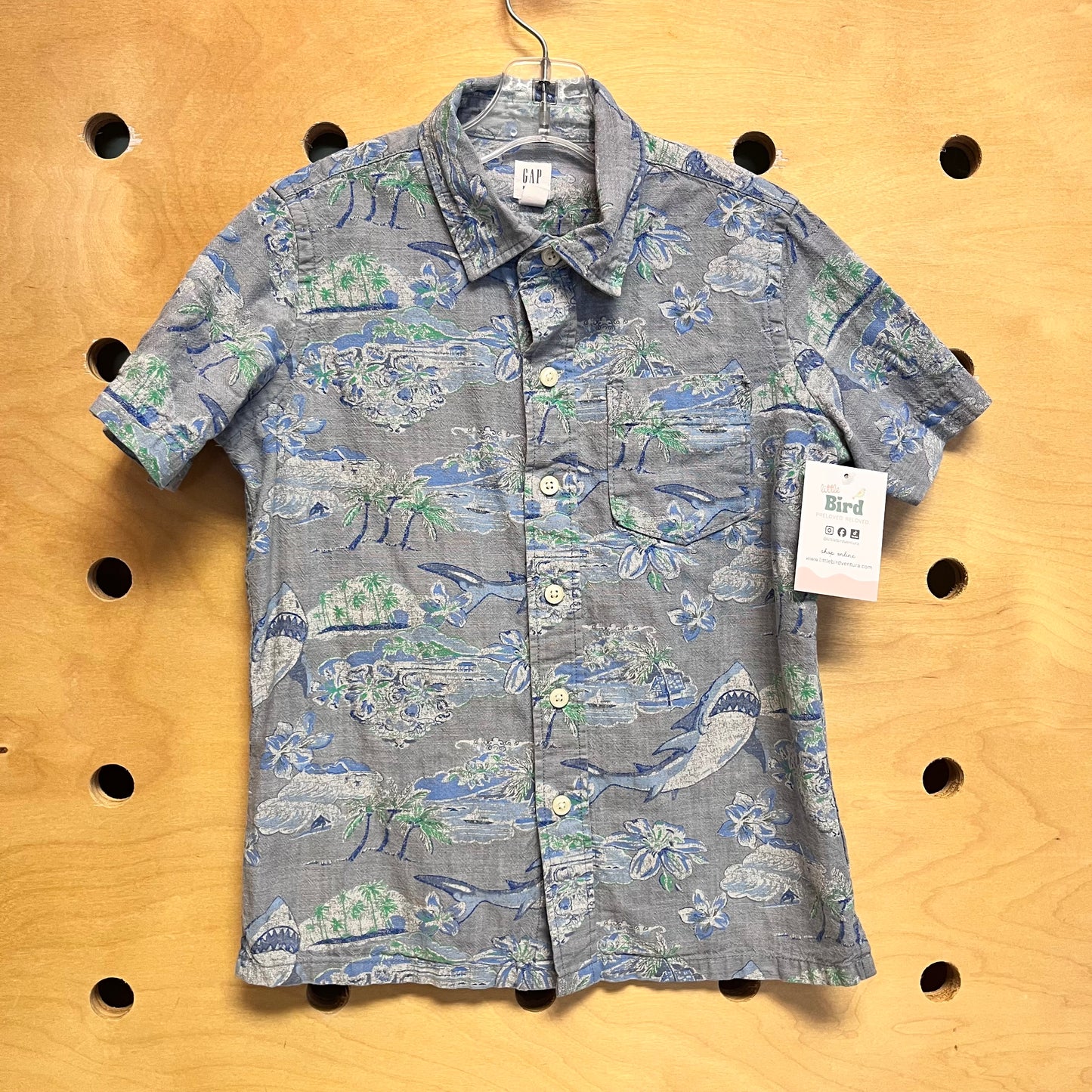 Blue/Green Sharks Button Up