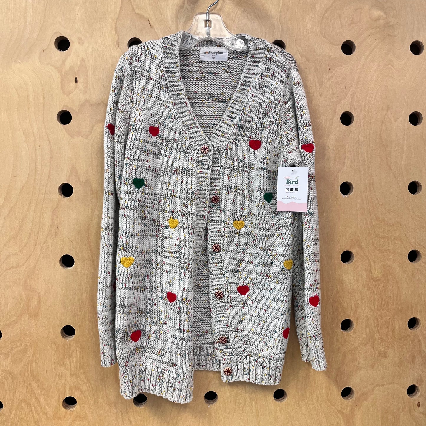 Grey Hearts Knit Sweater