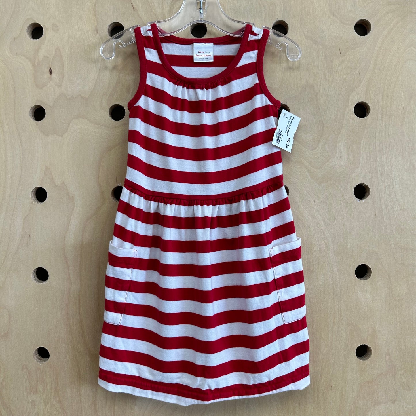 Red + White Striped Dress