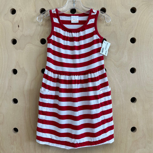 Red + White Striped Dress