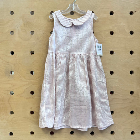 Pink/White Striped Seersucker Collar Dress NEW!