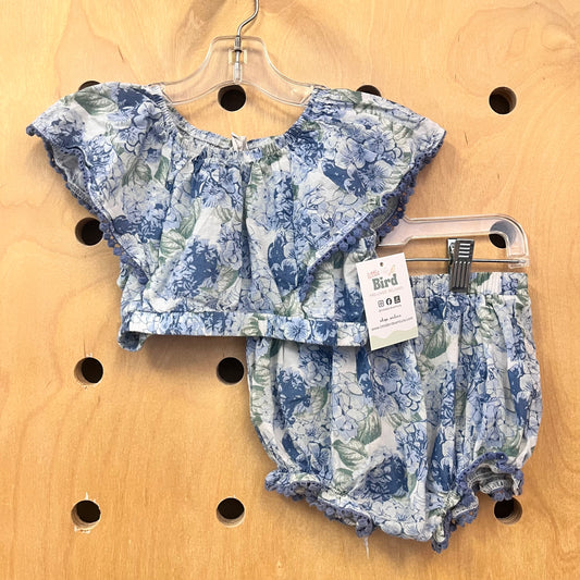 Organic Blue Floral Outfit