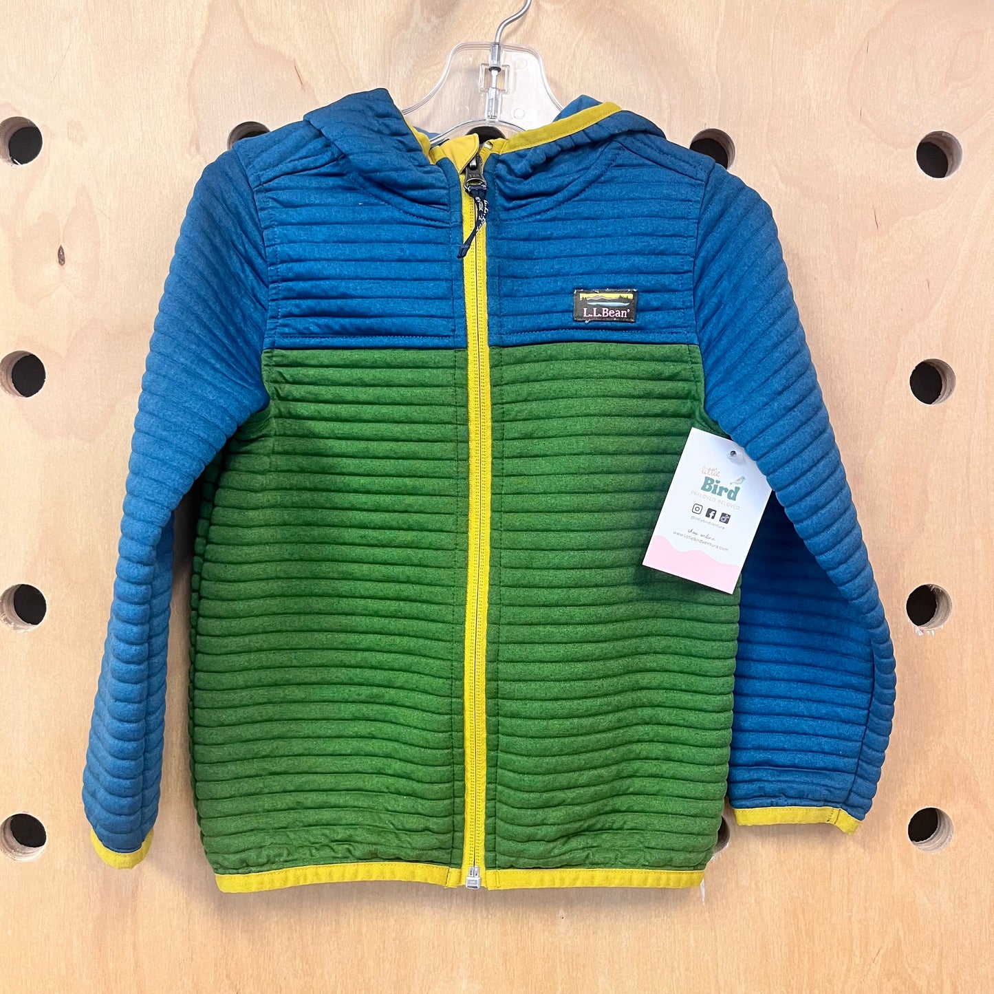 Ribbed Colorblock Zip Hoodie