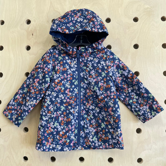 Navy Floral Hoodie Windbreaker