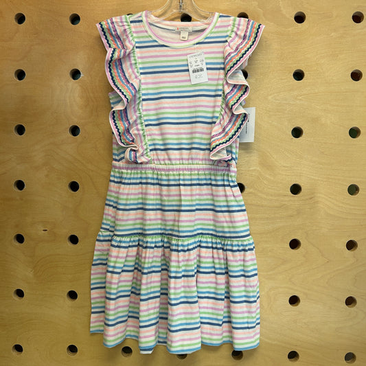 Colorful Striped Ruffle Dress NEW!