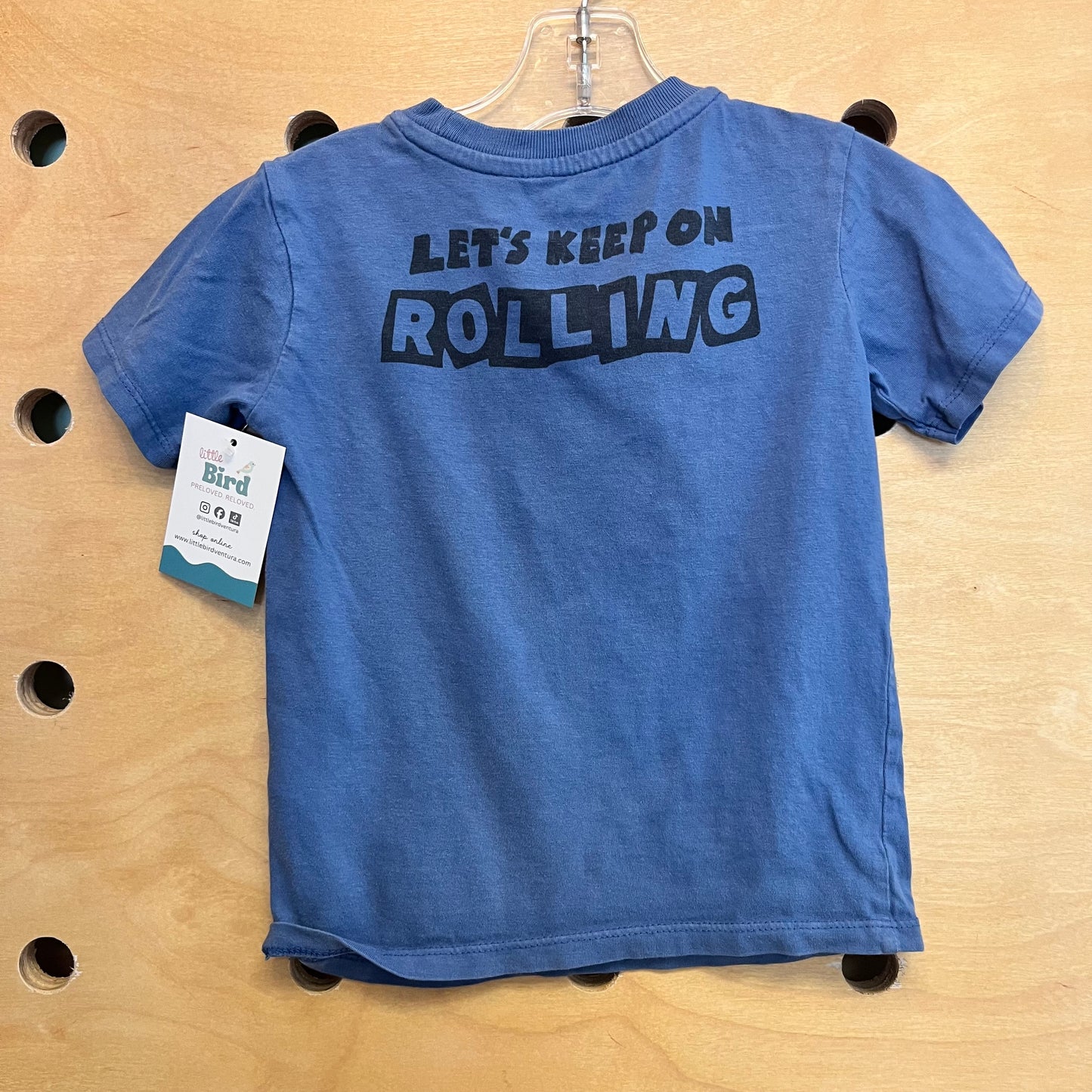 Blue Let's Keep Rolling Tee