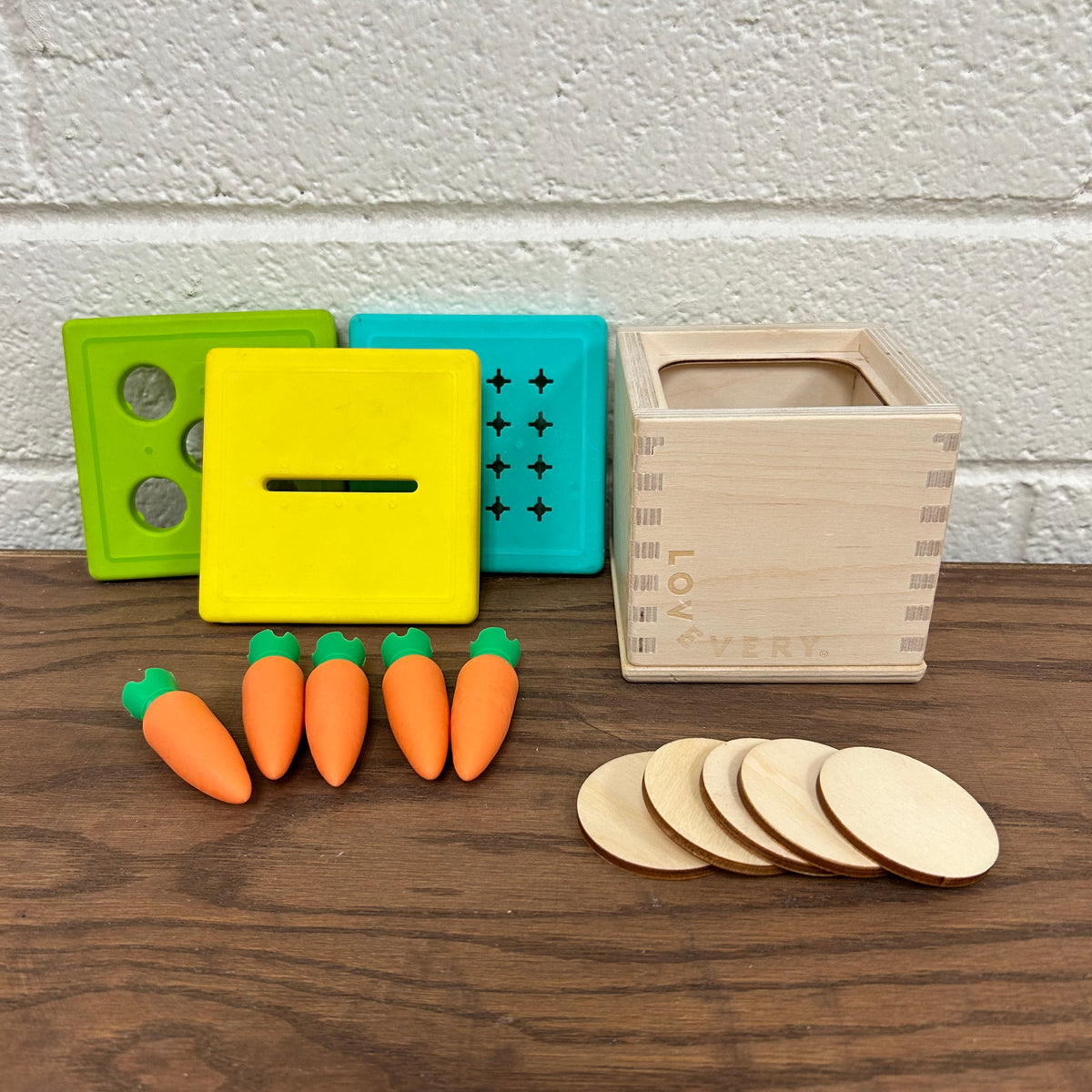 Wooden Coin Bank w/ Lids