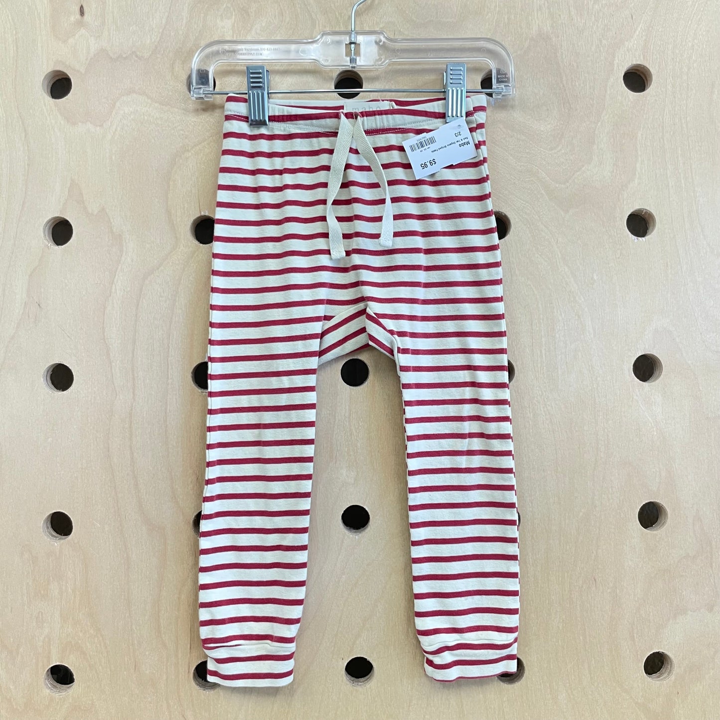 Red & Tan Organic Striped Pants