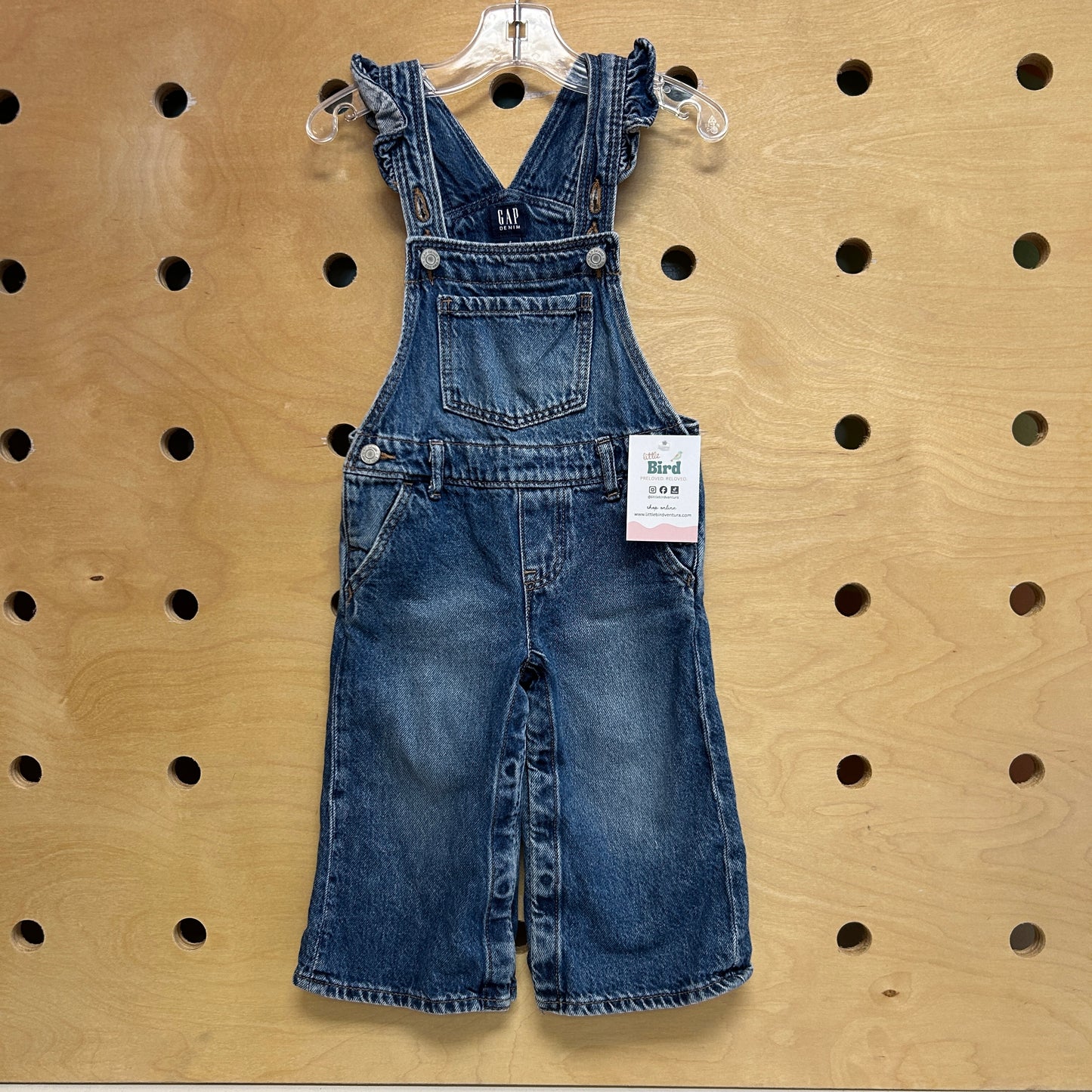 Ruffle Strap Denim Overalls