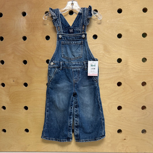 Ruffle Strap Denim Overalls