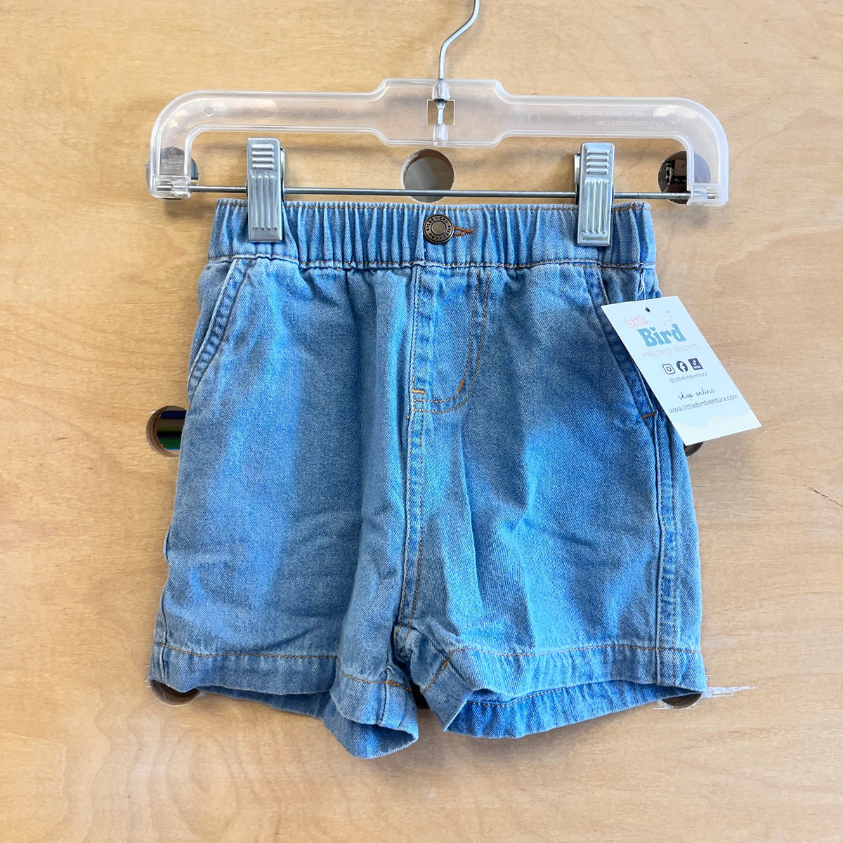 Light Wash Soft Denim Shorts