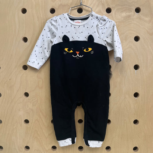 Black & White Kitty Romper